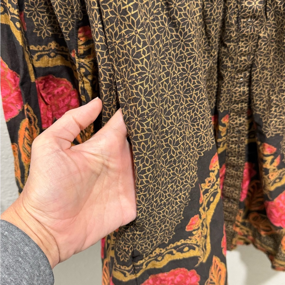 Free People Smell The Roses Mini Dress In Dark Coffee - Picture 10 of 16